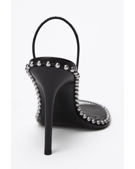 Alexander Wang Black Nova Studded Slingback Sandals