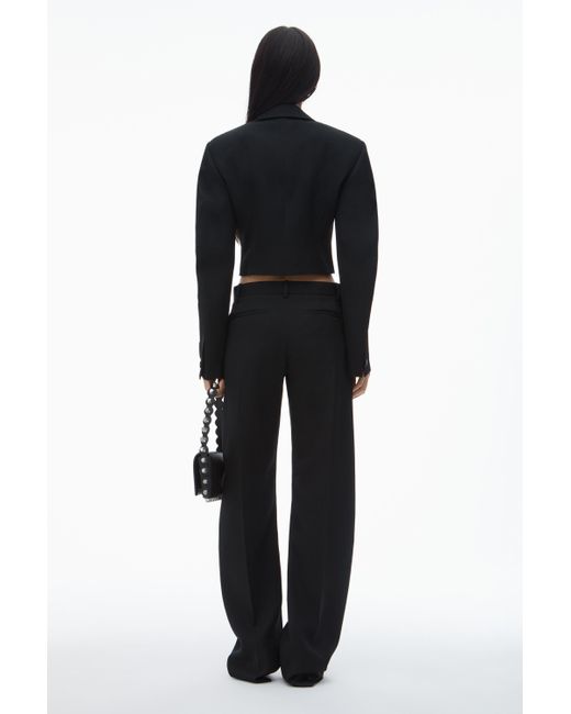 Alexander Wang Black Double-breasted Tuxedo Cropped Blazer