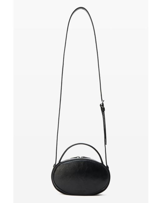 Alexander Wang Blue Dome Small Crossbody Bag In Crackle Patent Leather
