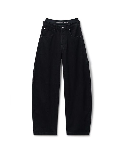 Alexander Wang Black Pre-Styled Mid-Rise Jean Oversized
