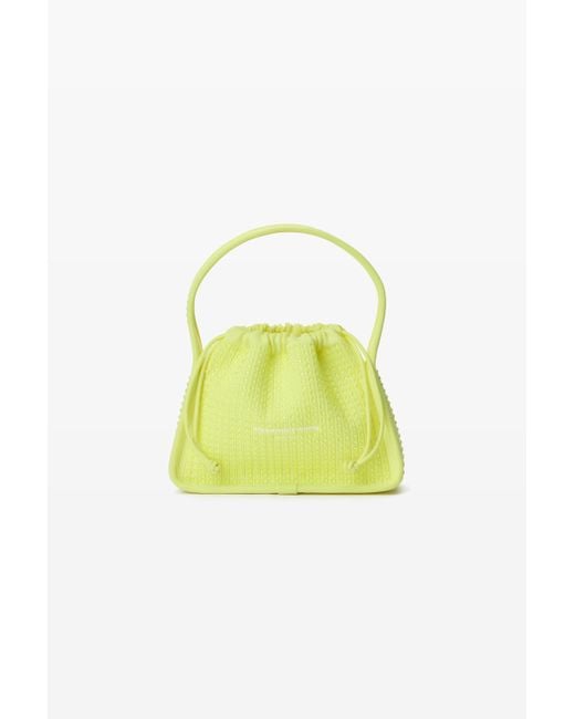 Alexander Wang Yellow Ryan Small Bag In Crystal Hotfix