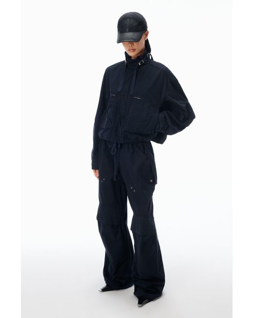 Alexander Wang Blue Cargo Jacket Cotton Cropped