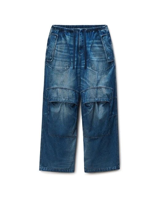 Alexander Wang Blue Low-Rise Cargo Pant Oversized