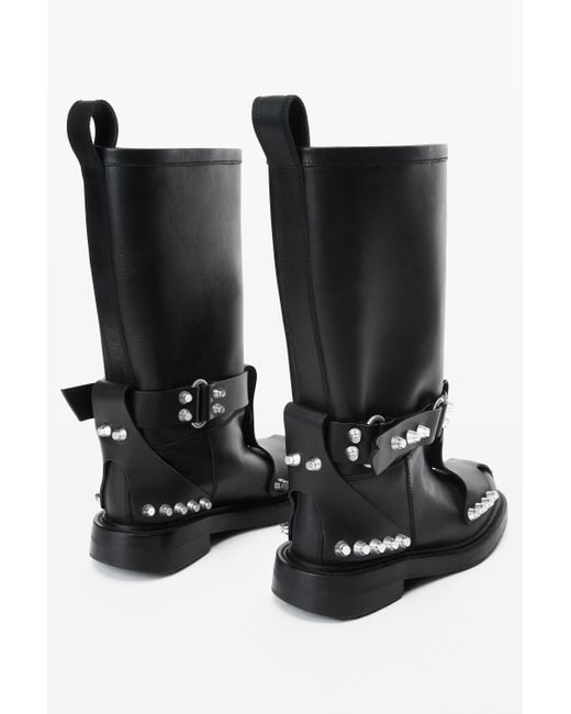 Alexander Wang Black Dixon Buckle Boot In Leather