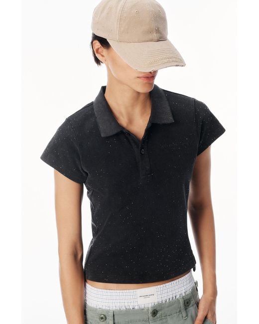 Alexander Wang Black Crystal Hotfix Polo