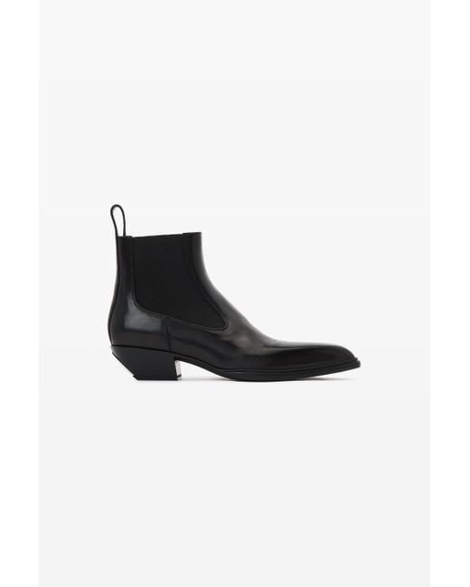 Alexander Wang Black Slick Smooth Leather Ankle Boot