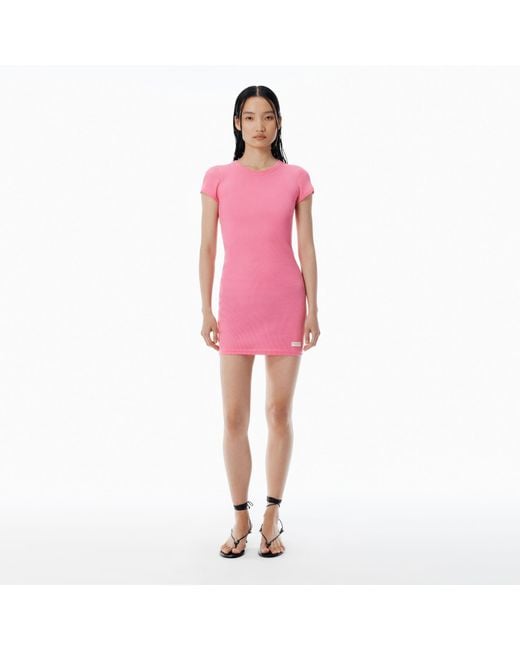 Alexander Wang Pink Short-Sleeve Loungewear Minidress