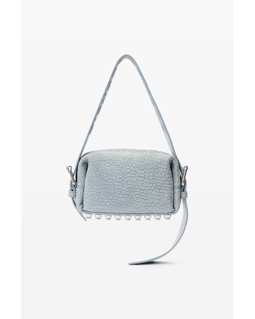 Alexander Wang Blue Ricco Small Bag In Nubuck Leather