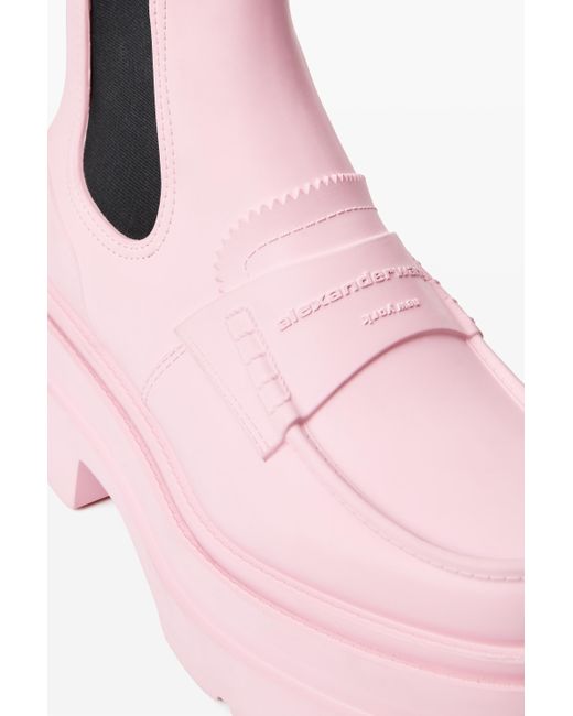 Alexander Wang Pink Carter 75mm Ankle Platform Boot In Rubber