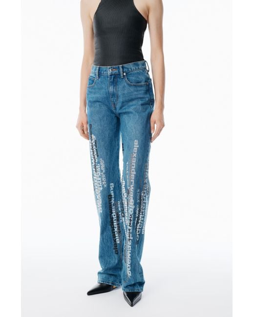 Alexander Wang Deep Blue Ez Jean With Vertical Logo