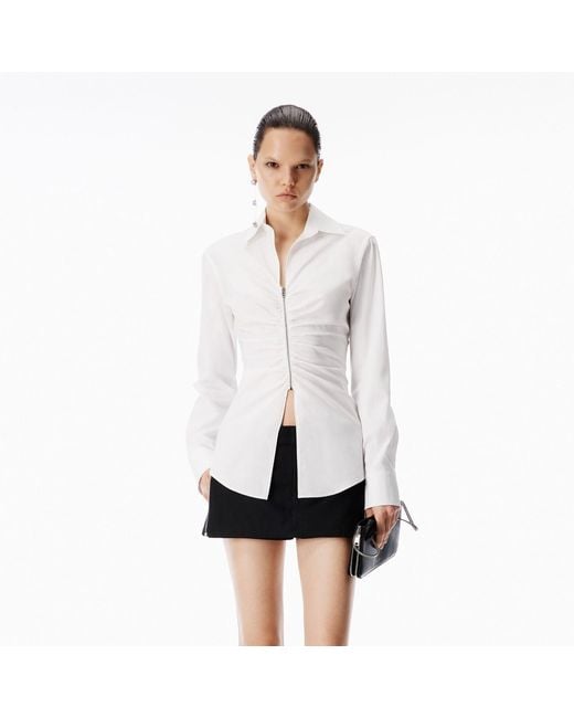Alexander Wang White Gathered Bust Shirt