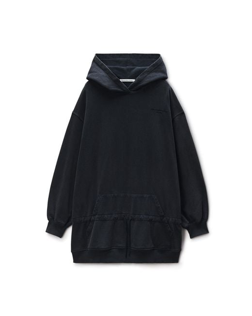 Alexander Wang Black Dropped Waist Hoodie Dress
