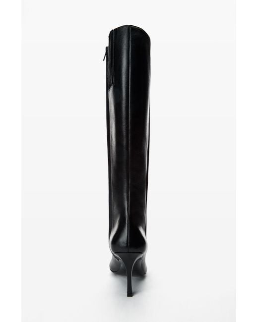 Alexander Wang Black Vivica 85mm Knee-high Boot In Leather