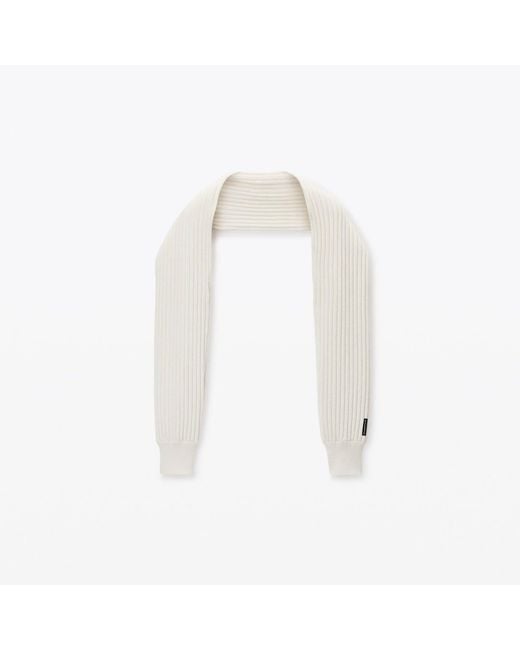 Alexander Wang White Hybrid Ribbed Scarf With Sleeves