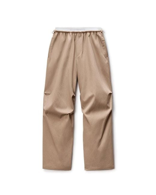 Alexander Wang Natural Pre-Styled Mid-Rise Track Pant