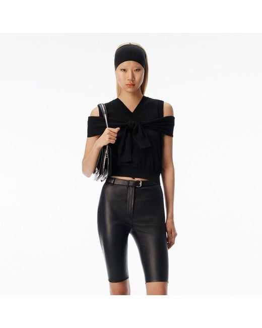Alexander Wang Black Layered V-Neck Vest With Tie-Front Cardigan Detail