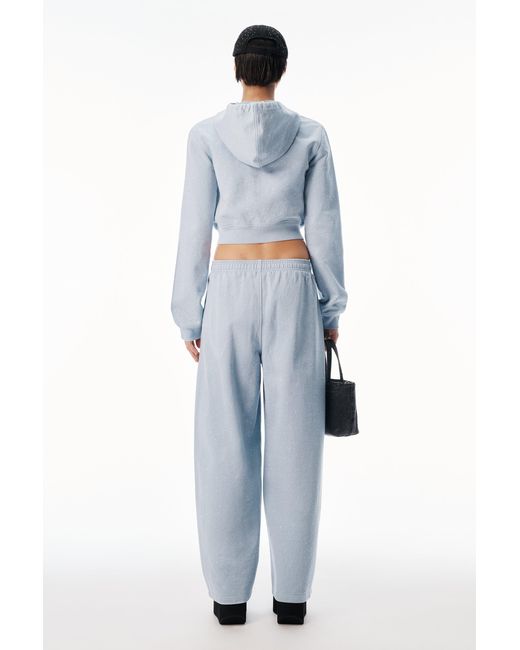 Alexander Wang Gray Crystal Mid Rise Relaxed Sweatpant