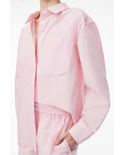 Alexander Wang Pink Boyfriend Shirt In Cotton