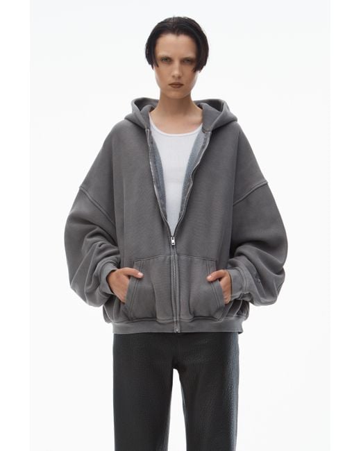 Alexander Wang Oversize Star Logo-print Zip-up Hoodie in Alexander Wang Oversize Star Logo-print Zip-up Hoodie in