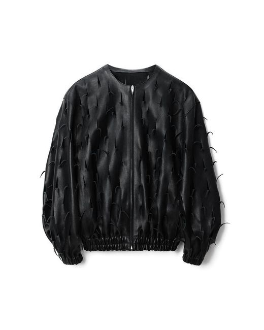 Alexander Wang Black Leather Cutout Bomber