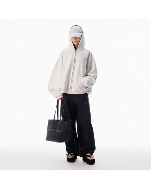 Alexander Wang White Crystal Embellished Cargo Pant