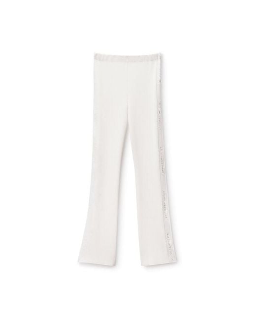 Alexander Wang White Debossed Logo Fitted Pant