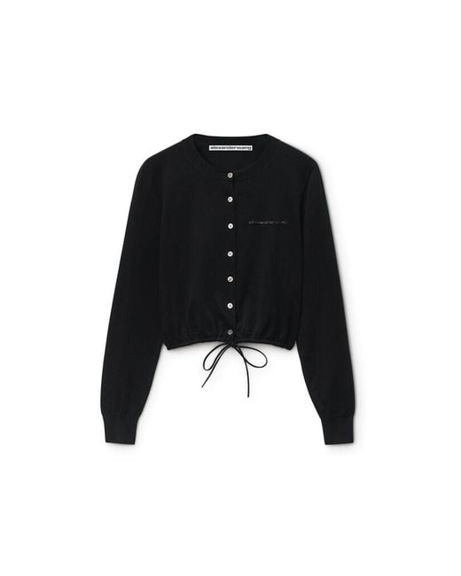 Alexander Wang Black Drawstring Hem Cardigan