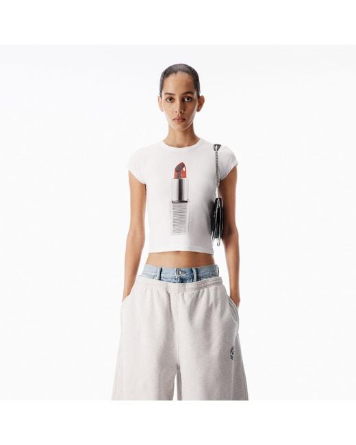 Alexander Wang White Lipstick Baby Tee
