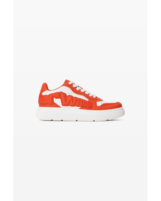 Alexander Wang Red Puff Pebble Sneaker In Leather