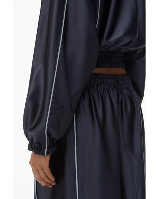 Alexander Wang Blue Deconstructed Track Jacket In Satin Faille Jersey