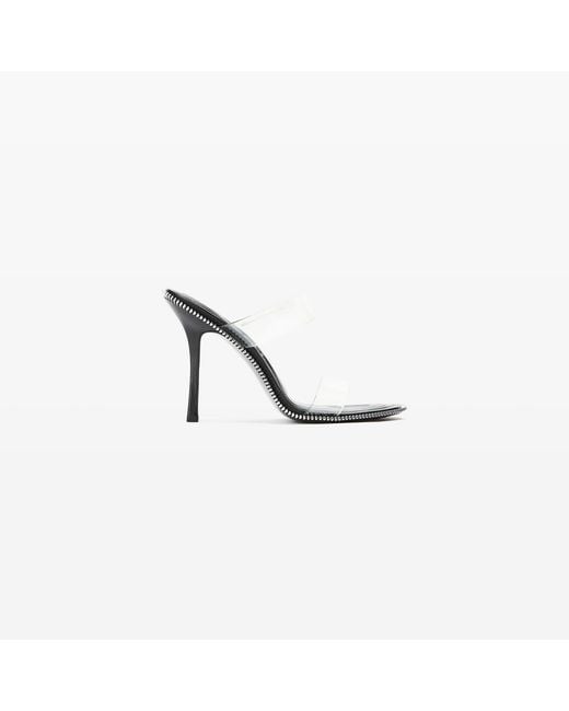 Alexander Wang Metallic Nova 105Mm Double Strap Zipper Sandal