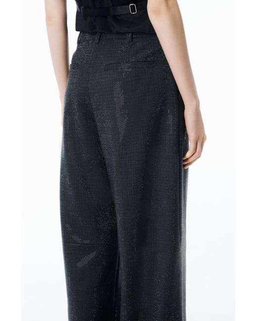 Alexander Wang Gray Crystal Hotfix Wool Mohair Tailored Pant