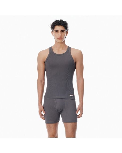 Alexander Wang Gray 'S Cropped Racerback Tank Top for men