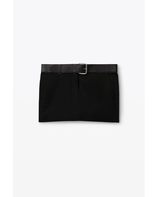Alexander Wang Black Wool Belted Mini Skirt