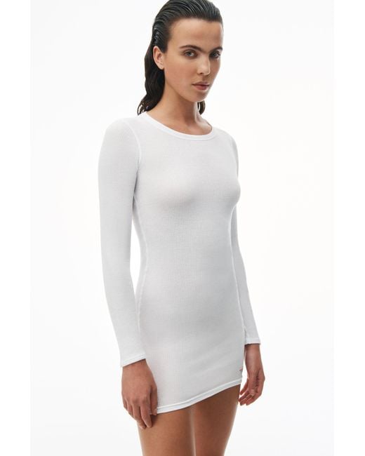 Alexander Wang White Long Sleeve Loungewear Dress