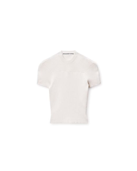 Alexander Wang White Debossed Logo Fitted Tee