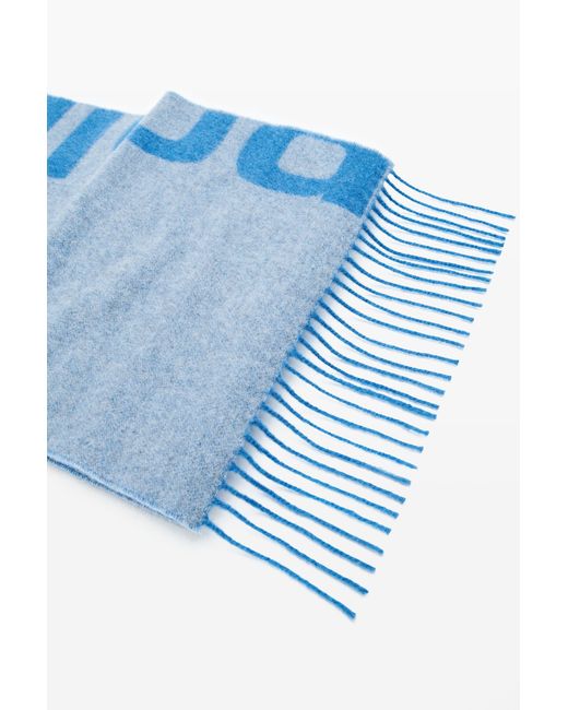 Alexander Wang Blue Logo Jacquard Scarf