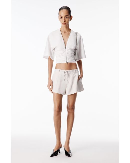 Alexander Wang Natural Drawcord Mid Rise Tailored Short