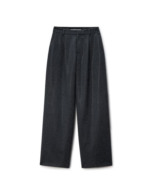 Alexander Wang Gray Crystal Hotfix Wool Mohair Tailored Pant