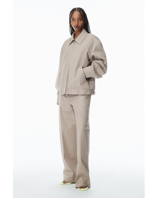Alexander Wang White Crystal Hotfix Workwear-inspired Jacket
