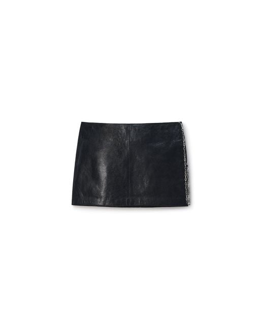 Alexander Wang Black Low-Rise Miniskirt Leather