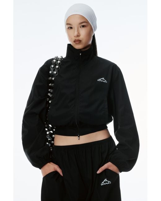 Alexander Wang Black Shrunken Windbreaker Jacket