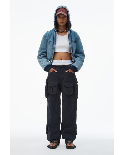 Alexander Wang Blue Pre-styled Cargo Pants With Brief Waistband