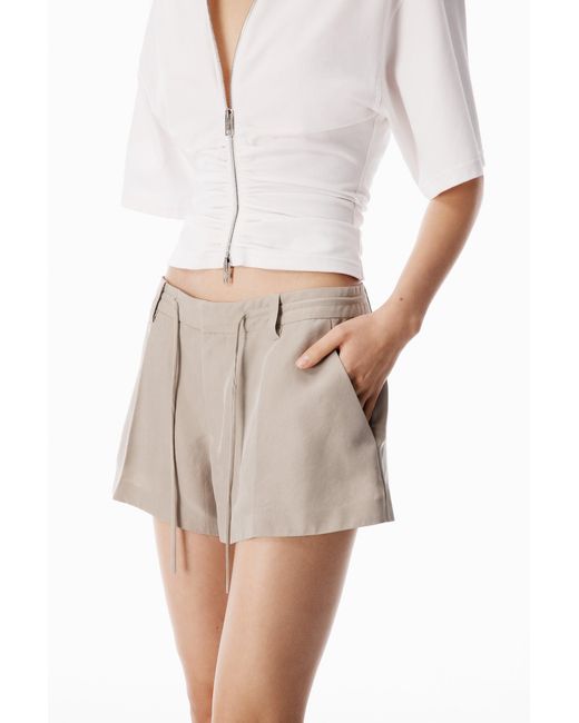 Alexander Wang Natural Drawcord Mid Rise Tailored Short