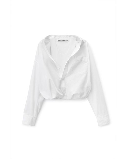 Alexander Wang White Gathered Button Down Shirt With Tank