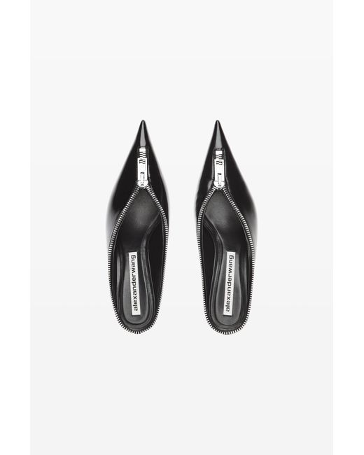 Alexander Wang Black Akila 65Mm Zip Closed Toe Mule
