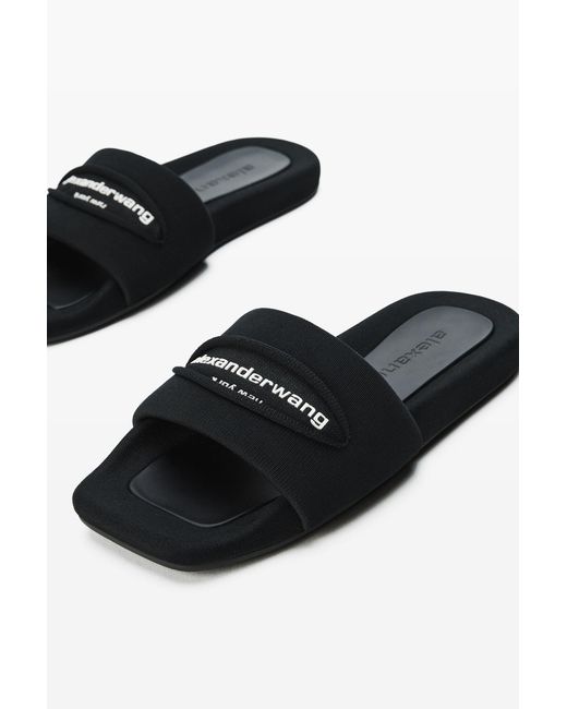 Alexander Wang Black Aw Slash Knit Pool Slide