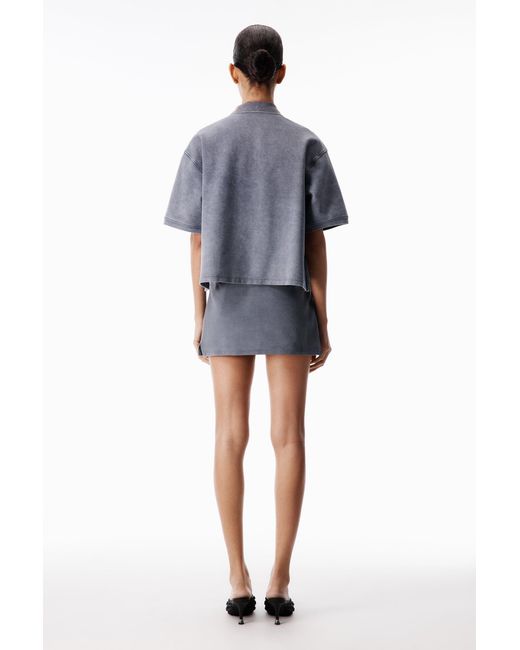 Alexander Wang Blue Cropped Oversized Polo