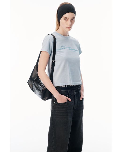 Alexander Wang Black Mirrored Logo Tee