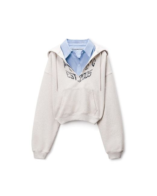 Alexander Wang White Shirt Dickie Hoodie